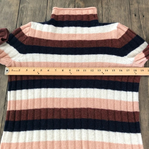 Madewell Size Medium Evercrest Stripe Mockneck Sweater Pullover Softest Knit M - Picture 5 of 6